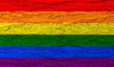 LGBT. Gökkuşağı dokuda. Şablon. Tasarımcı için içerik.