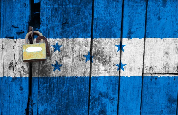 Bandiera Honduregna Sulla Trama Modello Pandemia Coronavirus Paesi Possono Essere — Foto Stock