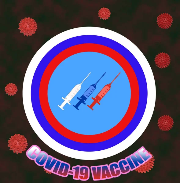 Rus Virologlar Koronavirüse Karşı Bir Aşı Geliştirdiler Beyaz Kırmızı Mavi — Stok fotoğraf