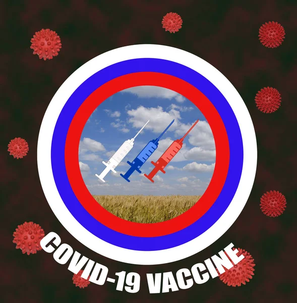 Rus Virologlar Koronavirüse Karşı Bir Aşı Geliştirdiler Buğday Tarlasının Önündeki — Stok fotoğraf