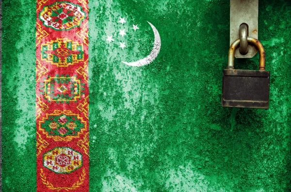 Vlag Van Turkmenistan Staat Textuur Sjabloon Coronavirus Pandemie Landen Kunnen — Stockfoto