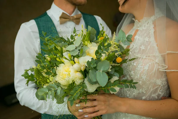 Bruiloft Boeket Het Belangrijkste Boeket Bruiloft Het Boeket Van Bruid — Stockfoto