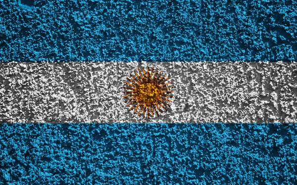 Bendera Argentina Pada Latar Belakang Tekstur Latar Belakang Untuk Kartu — Stok Foto