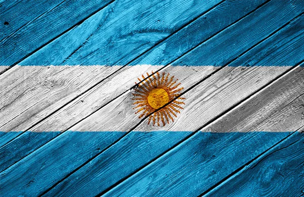 Bendera Argentina Pada Latar Belakang Tekstur Latar Belakang Untuk Kartu — Stok Foto