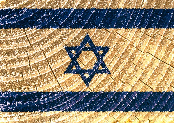 Israel Flagge Auf Textur Hintergrund Hintergrund Für Grußkarten Israelischen Feiertagen — Stockfoto