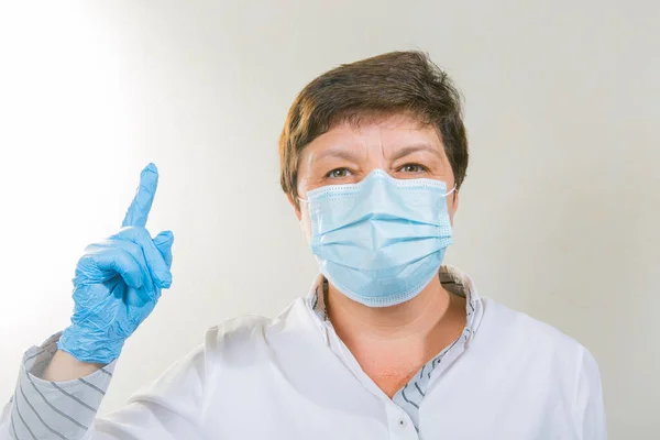 Coronavirus Epidemie Arzt Warnt Vor Gefahr Angesichts Einer Pandemie Porträt — Stockfoto
