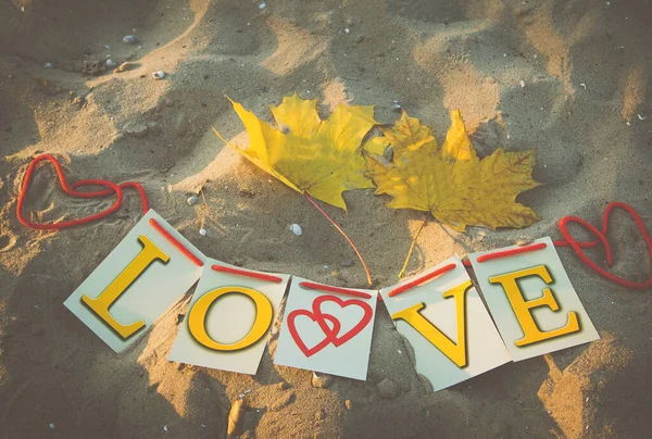 Fall. Love stories. The inscription \