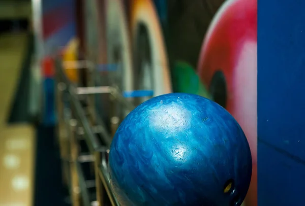 Bowling Bunte Kegelbälle Regal Kegelclub — Stockfoto