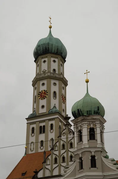 Augsburg Bayern Deutschland 2014 Blick Auf Die Kathedralen Ulrich Und — Stockfoto