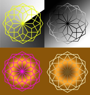 - Obweb altıgen seti. İş logosu. Tasarımcı için içerik. Yeni yıl fantezileri kar taneleri teması üzerine.