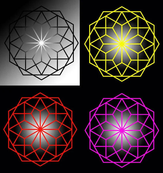- Obweb altıgen seti. İş logosu. Tasarımcı için içerik. Yeni yıl fantezileri kar taneleri teması üzerine.