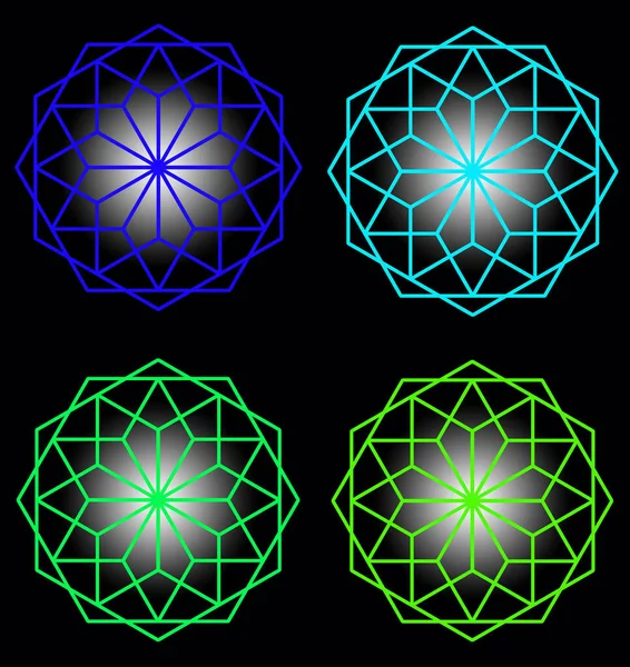 - Obweb altıgen seti. İş logosu. Tasarımcı için içerik. Yeni yıl fantezileri kar taneleri teması üzerine.