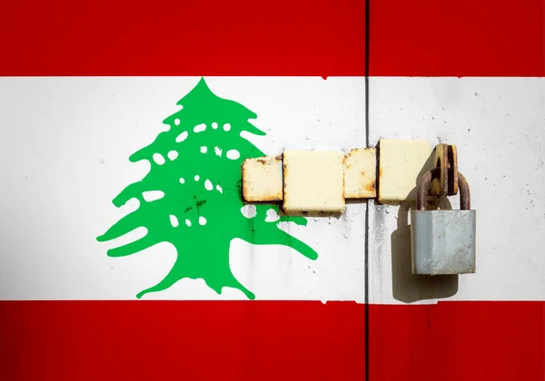 Bandera Del Líbano Está Textura Plantilla Pandemia Coronavirus Los Países — Foto de Stock