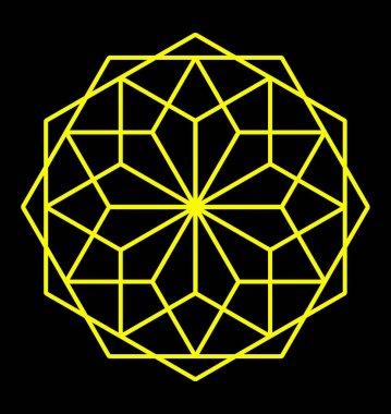 Örümcek ağı altıgen 'i. İş logosu. Tasarımcı için içerik. Yeni yıl fantezileri kar taneleri teması üzerine.