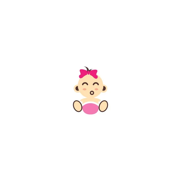 Baby Cute Logo Icon Concept Illustration — Stock Vector