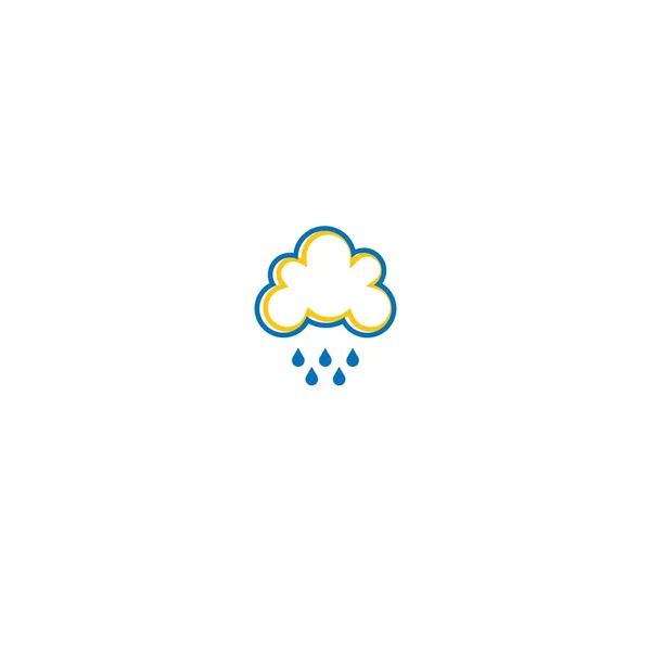 Rainy Cloud Logo Icon Concept Illustration — Stock Vector