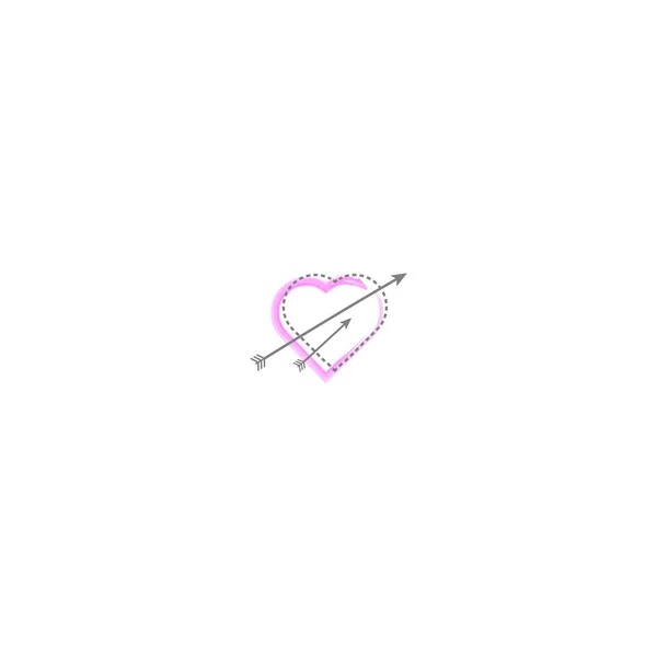 Kärlek Logotyp Ikon Illustration Mall — Stock vektor