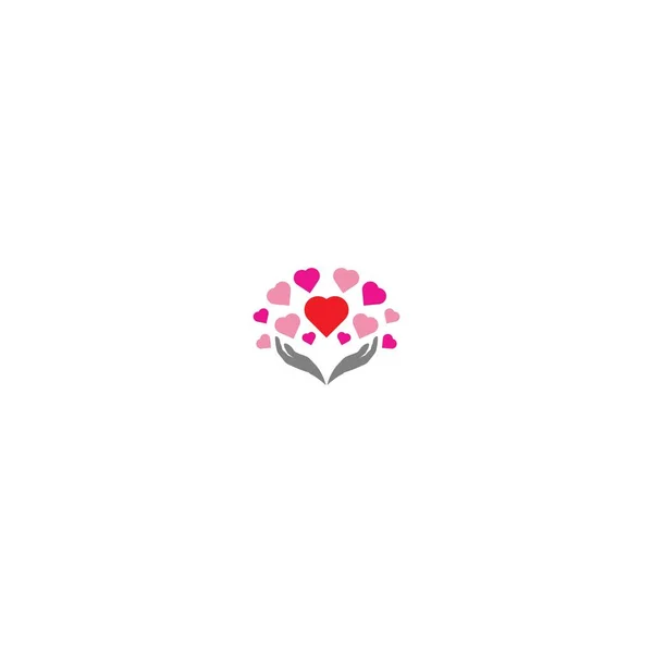 Love Community Care Logo Icon Illustration — 스톡 벡터