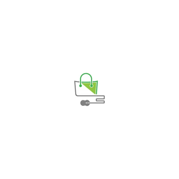 Кошик Сумка Концепт Інтернет Магазин Логотип Ілюстрація — стоковий вектор