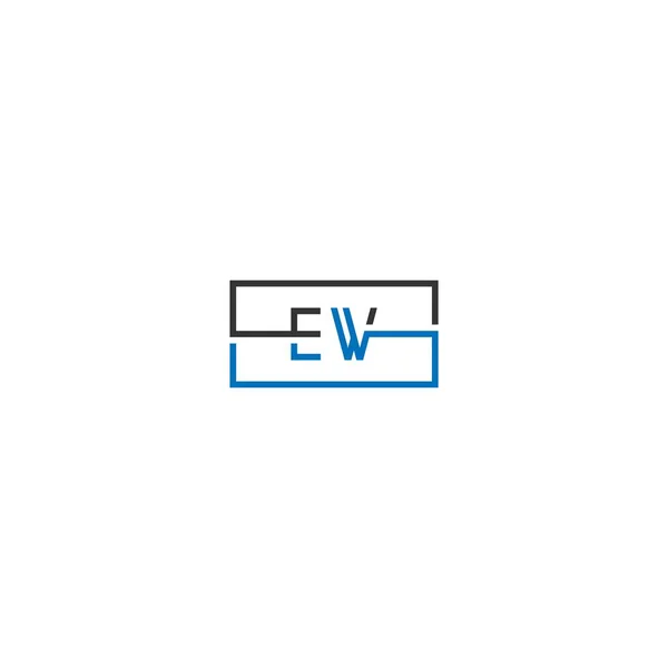 Square Logo Bokstäver Design Koncept Svart Och Blå Färger — Stock vektor