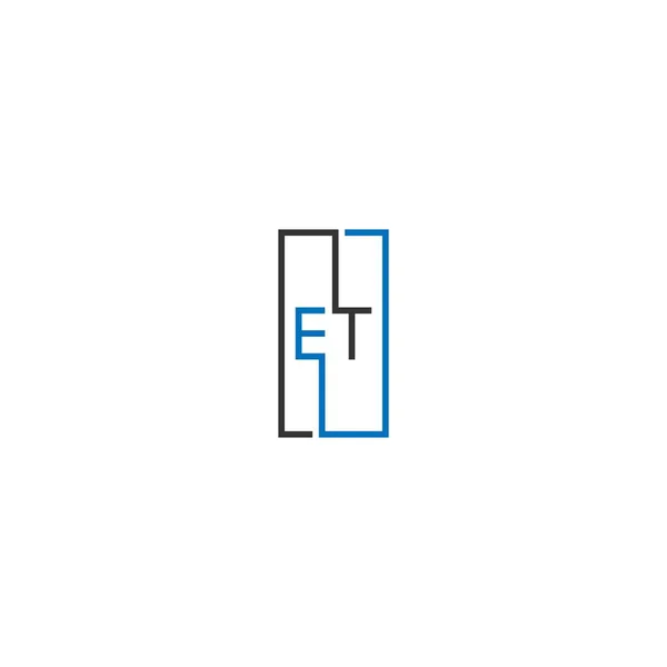 Et标志字母的设计理念为黑色和蓝色 — 图库矢量图片