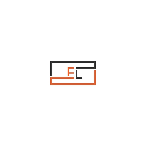 Elロゴ文字のデザインコンセプト黒とオレンジの色 — ストックベクタ