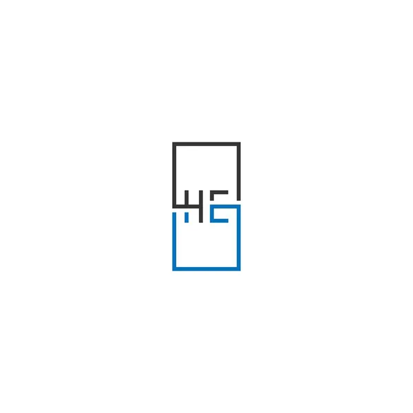 Logo Brief Design Konzept Schwarz Und Blau — Stockvektor
