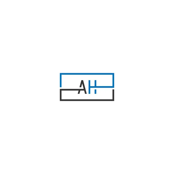 黒と青の色のAhのロゴレターデザインコンセプト — ストックベクタ