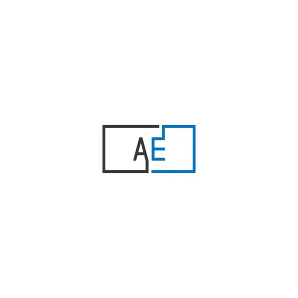 Concept Conception Lettre Logo Couleur Noire Bleue — Image vectorielle
