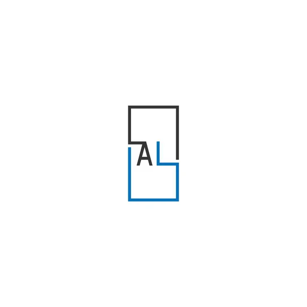 黒と青のカラーでAlロゴレターデザインコンセプト — ストックベクタ