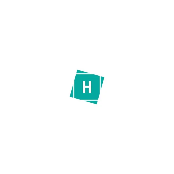 绿色色彩设计概念说明中的字母H标识类型 — 图库矢量图片