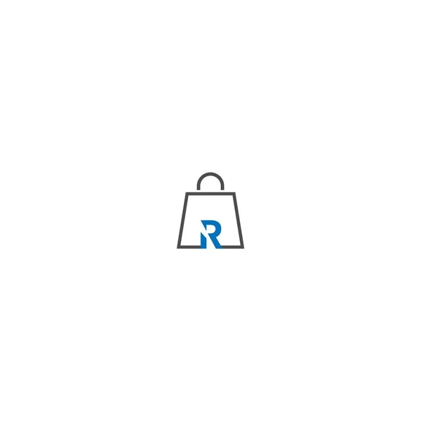 Lettre Sur Panier Logo Shopping Abstrait Boutique Ligne Logo — Image vectorielle
