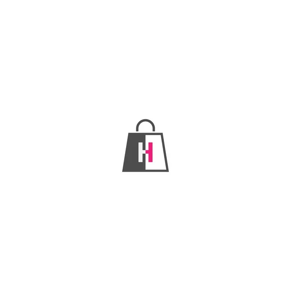 关于购物袋的字母H 抽象购物标识 网上商店标志 — 图库矢量图片