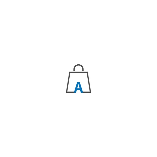 Písmeno Nákupní Tašce Abstraktní Nákupní Logo Logo Online Obchodu — Stockový vektor