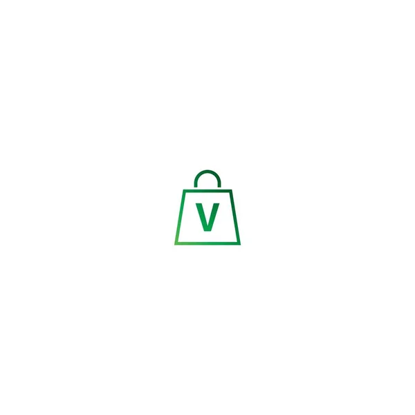 Γράμμα Στην Τσάντα Για Ψώνια Αφηρημένο Λογότυπο Αγορών Λογότυπο Ηλεκτρονικού — Διανυσματικό Αρχείο