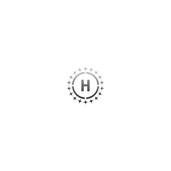 渐变色彩插图中的圆形H标志字母设计概念 — 图库矢量图片
