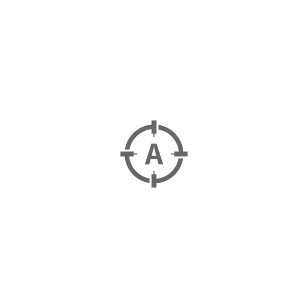 Modern Çember Minimalist Bir Logo Harfi Yaratıcı Tasarım Konsepti — Stok Vektör