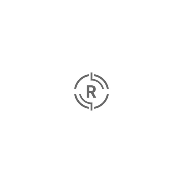 Modern Circle Shot Minimalist Logo Letter Creative Design Concept — Stock Vector