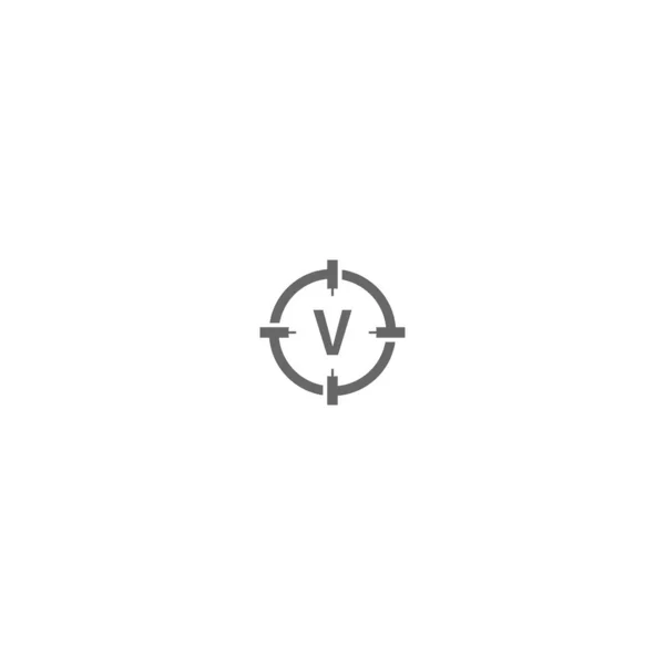 现代圆形截图简约V标志字母创意设计理念 — 图库矢量图片