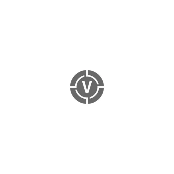 Cercle Moderne Tourné Minimaliste Logo Lettre Concept Conception Créative — Image vectorielle
