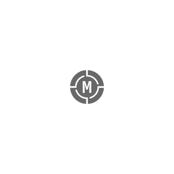 Modern Cirkel Shot Minimalistisch Logo Letter Creatief Ontwerp Concept — Stockvector