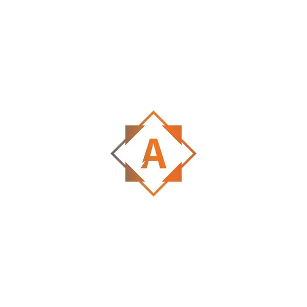 Square Logo Letters Design Concept Black Orange Color Illustration — Stock Vector
