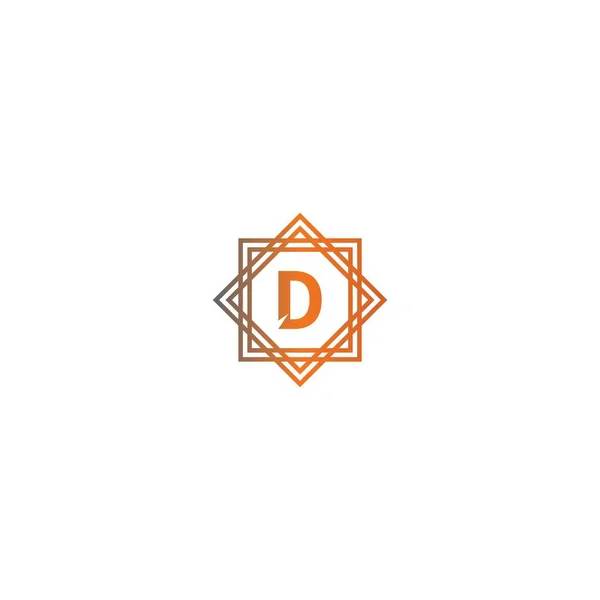 Quadratische Logo Buchstaben Design Konzept Schwarz Und Orange Farbabbildung — Stockvektor