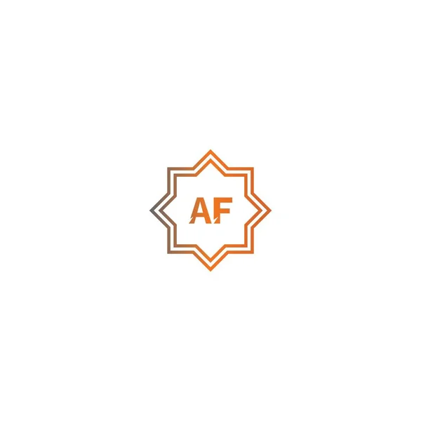 Square Logo Letters Design Concept Black Orange Color Illustration — Stock Vector
