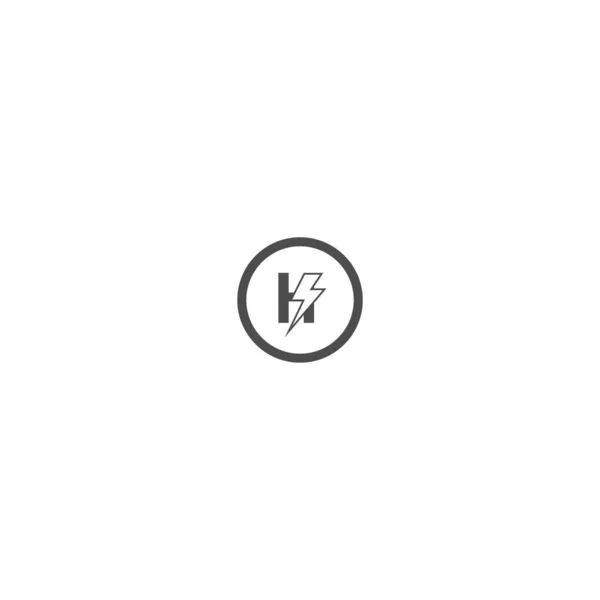 Letter Concept Logo Design Combination Lightning Icon Black Color — Stock Vector