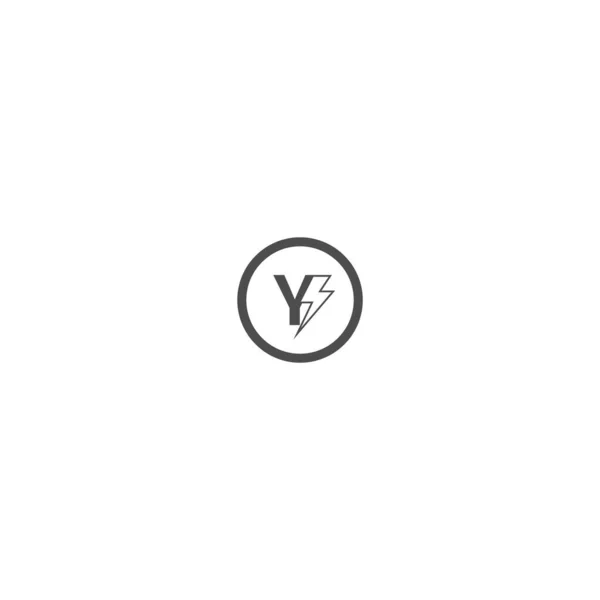 字母Y概念标志设计 与闪电图标相结合 — 图库矢量图片