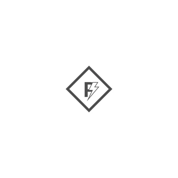 Letter Concept Logo Ontwerp Combinatie Met Bliksem Icoon Zwarte Kleur — Stockvector
