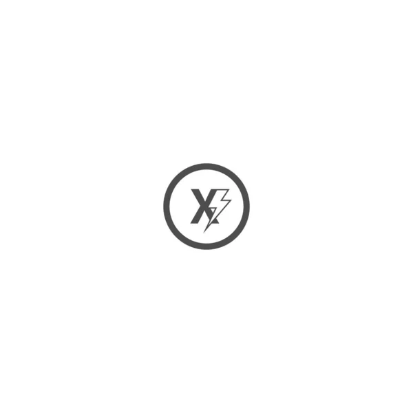 Conception Logo Concept Lettre Combinaison Avec Icône Foudre Couleur Noire — Image vectorielle