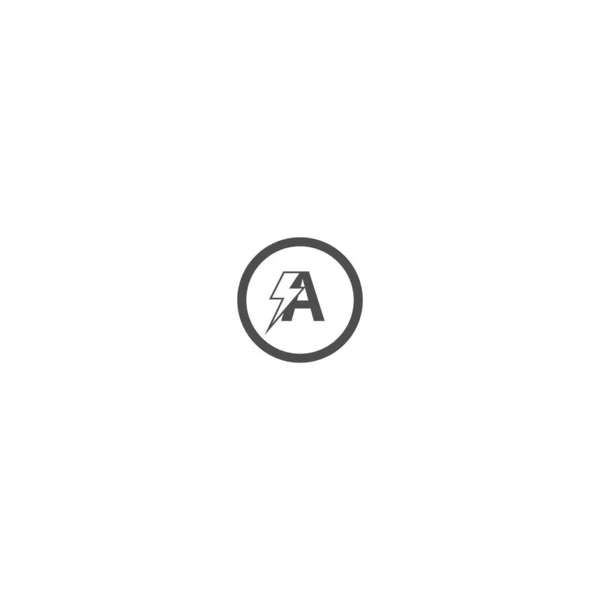 Літера Концепт Дизайн Логотипу Поєднання Піктограмою Блискавки Чорного Кольору — стоковий вектор