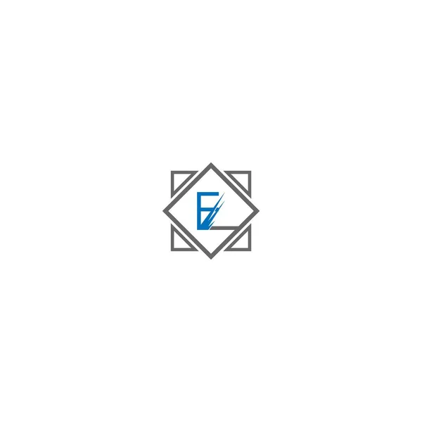 Logo Brief Design Konzept Schwarzer Und Blauer Farbe — Stockvektor